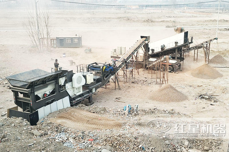 輪胎式移動(dòng)建筑垃圾處理機(jī)，多機(jī)組合，減少成本30%
